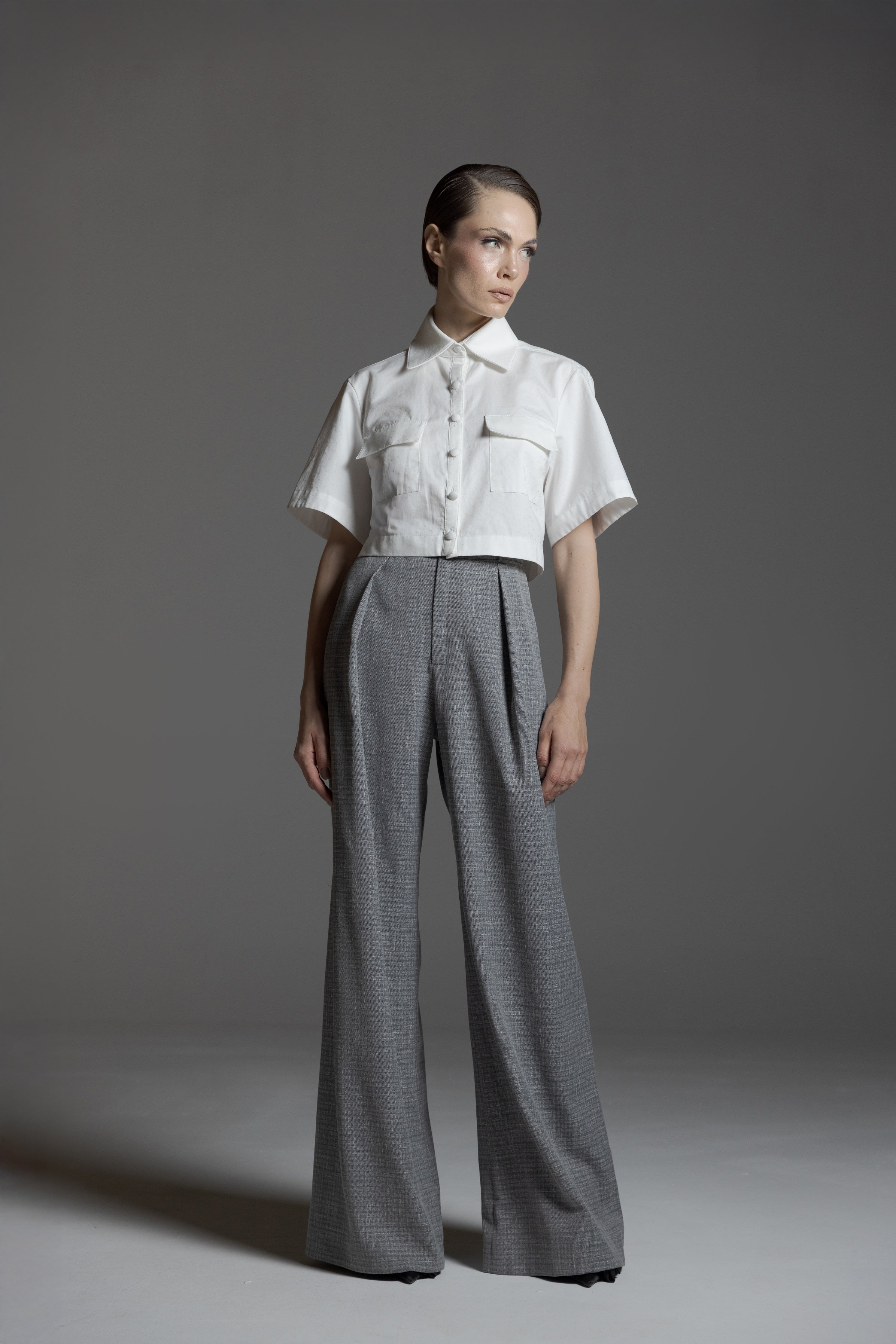 Camisa Cropped Pocket